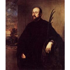 Portrait of a Man with a Palm Painting Reproduction