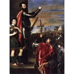 The Marchese del Vasto Addressing his Troops Painting Reproduction