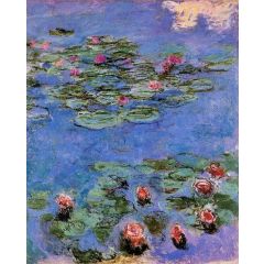 Red Water-Lilies Painting Reproduction
