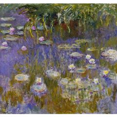 Yellow and Lilac Water-Lilies Painting Reproduction