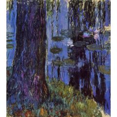 Weeping Willow and Water-Lily Pond Painting Reproduction