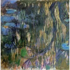 Water-Lilies, Reflections of Weeping Willows, left half Painting Reproduction