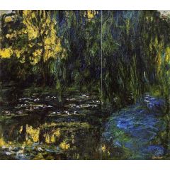 Weeping Willow and Water-Lily Pond, detail Painting Reproduction