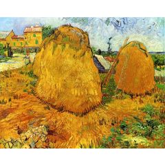 Haystacks in Provence Painting Reproduction