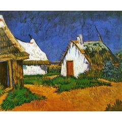 Three White Cottages in Saintes-Maries Painting Reproduction