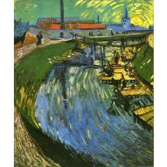 The Roubine du Roi Canal with Washerwomen Painting Reproduction