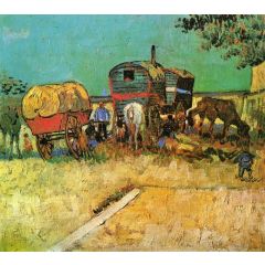 Encampment of Gypsies with Caravans Painting Reproduction