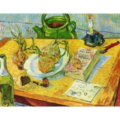 Still Life: Drawing Board, Pipe, Onions and Sealing Wax Painting Reproduction