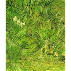 Two White Butterflies Painting Reproduction