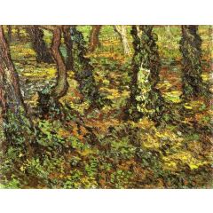 Tree Trunks with Ivy Painting Reproduction