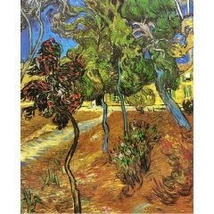 Trees in the Garden of Saint-Paul Hospital Painting Reproduction