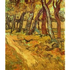 The Garden of Saint-Paul Hospital with Figure Painting Reproduction