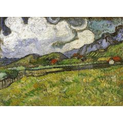Wheat Field behind Saint-Paul Hospital with a Reaper Painting Reproduction