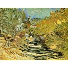 A Road at Saint-Remy with Female Figures Painting Reproduction