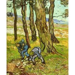 Two Diggers among Trees Painting Reproduction