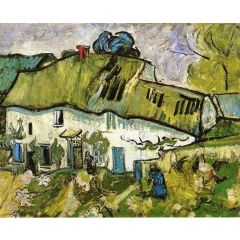 Farmhouse with Two Figures Painting Reproduction