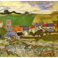 View of Auvers Painting Reproduction