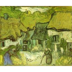 Thatched Cottages in Jorgus Painting Reproduction