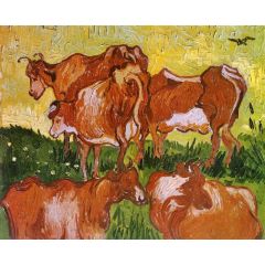 Cows, after Jordaens Painting Reproduction