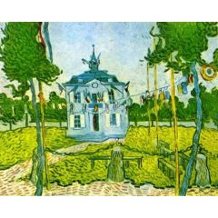 Auvers Town Hall in 14 July 1890 Painting Reproduction