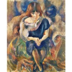 Lucy with a Fur Piece Painting Reproduction