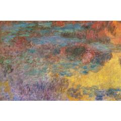 Water-Lily Pond, Evening, left panel Painting Reproduction