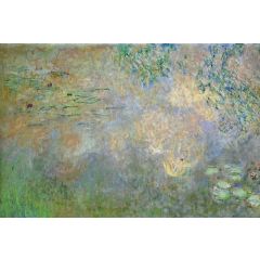 Water-Lily Pond with Irises, left half Painting Reproduction