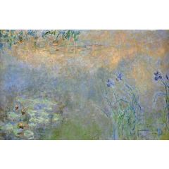 Water-Lily Pond with Irises Painting Reproduction