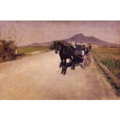 A Road Near Naples Painting Reproduction