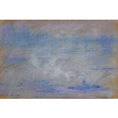 Boats on the Thames, Fog Effect Painting Reproduction