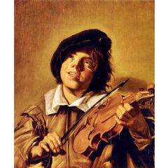 Boy Playing A Violin Painting Reproduction