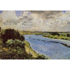 Barges on the Seine Painting Reproduction