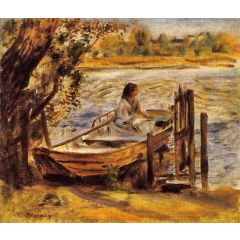 Young Woman in a Boat, also known as Lise Trehot Painting Reproduction