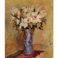Vase of Lilacs and Roses Painting Reproduction