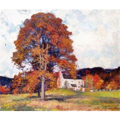 Autumn Hillside & My Studio Painting Reproduction