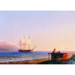 Frigate under sails Painting Reproduction
