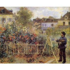 Claude Monet Painting in His Garden at Argenteuil Painting Reproduction