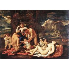 The Nurture of Bacchus Painting Reproduction