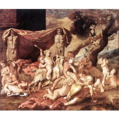 Bacchanal of Putti Painting Reproduction