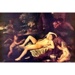 Sleeping Venus and Cupid Painting Reproduction