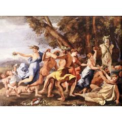 Bacchanalian Revel before a Term Painting Reproduction