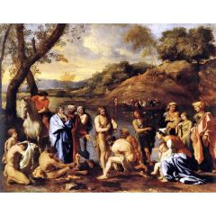 St John the Baptist Baptizes the People Painting Reproduction
