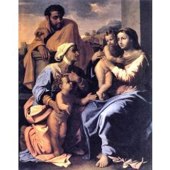 The Holy Family with St Elizabeth and John the Baptist Painting Reproduction