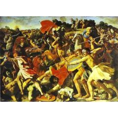 The Battle of Joshua with Amalekites Painting Reproduction
