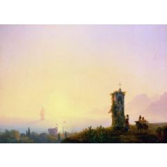 Chapel on seashore Painting Reproduction