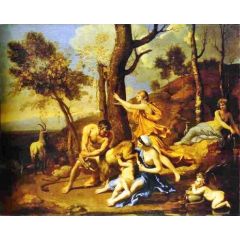 The Infant Jupiter Nurtured by the Goat Amalthea Painting Reproduction