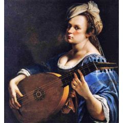 Self-Portrait as a Lute Player Painting Reproduction