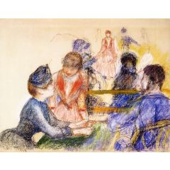 At the Moulin de la Galette Painting Reproduction