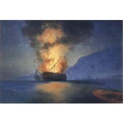Exploding Ship Painting Reproduction