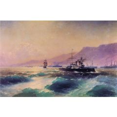 Gunboat off Crete Painting Reproduction